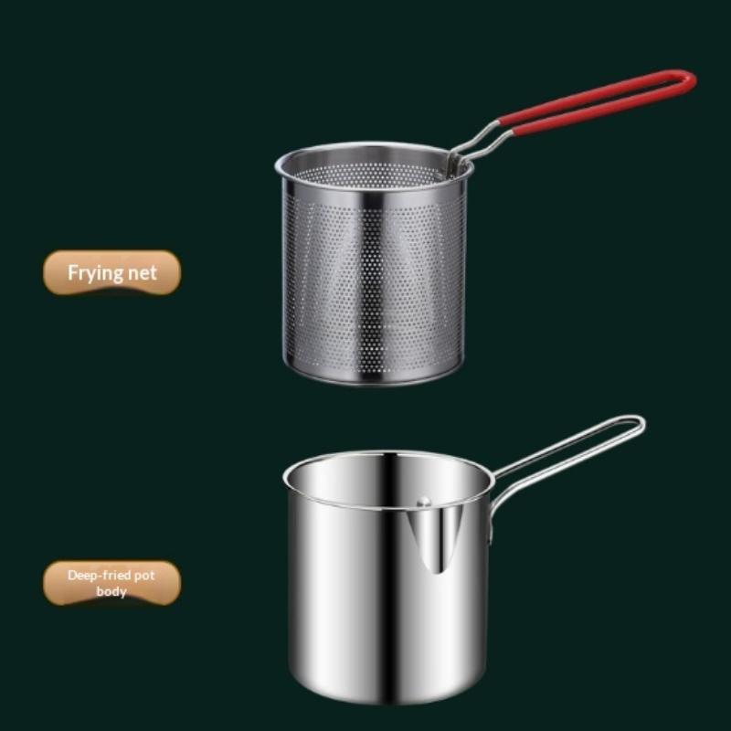 Deep Fryer Stainless - 304 Edelstahl-Frittiertopf Universal mit Sieb, Kochtopf