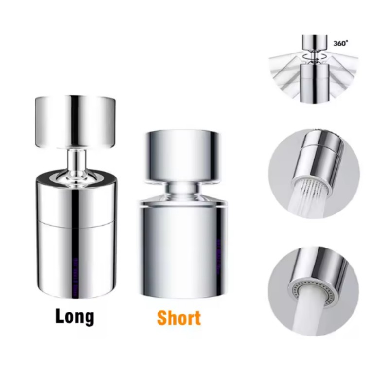Kitchen Appliances Integrated - Doppelfunktions-Anti-Spritz-Wasserhahn-Luftsprudler, 360-Grad-drehbarer Wasserhahn-Diffusor, Bad-Wasserfilterdüse, Mischer