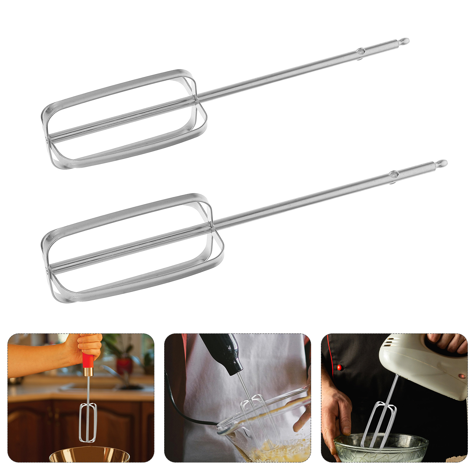Kitchen Appliances Integrated - 2-teilige Handmixer-Aufsätze aus Edelstahl, Rührbesen, Handmixer-Rührbesen-Aufsätze,